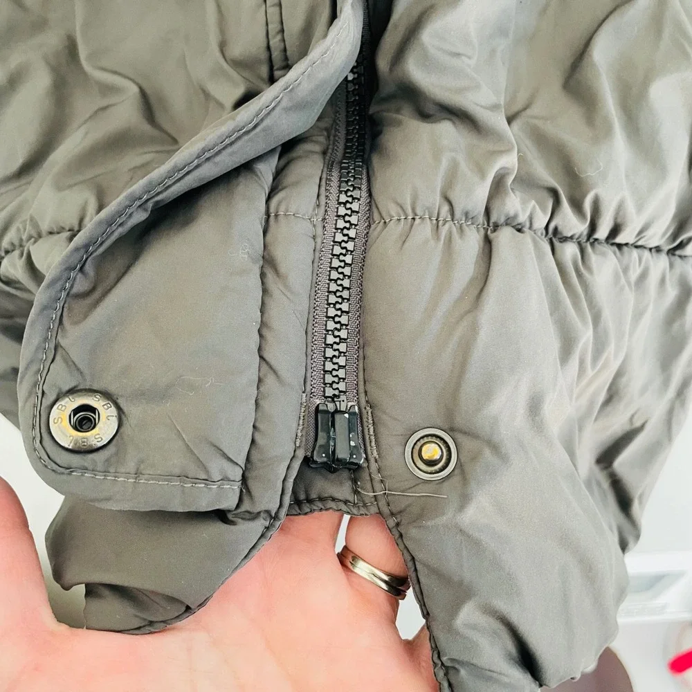 Columbia Thermal Coil Puffer‎ Parka Jacket Coat Gray Hooded Insulated Women LG